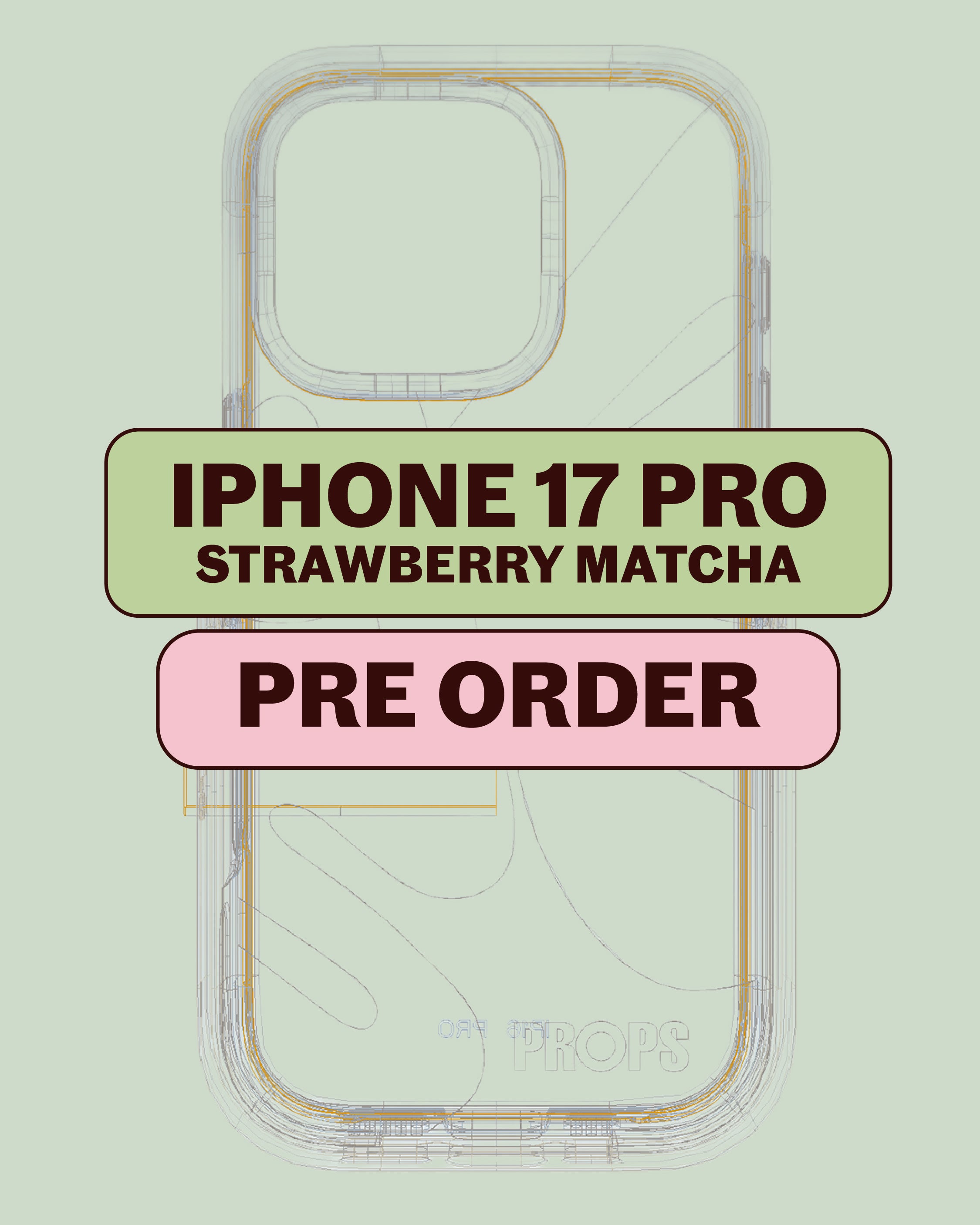 The Props iPhone 17 Pro Case - Strawberry Matcha - PRE ORDER