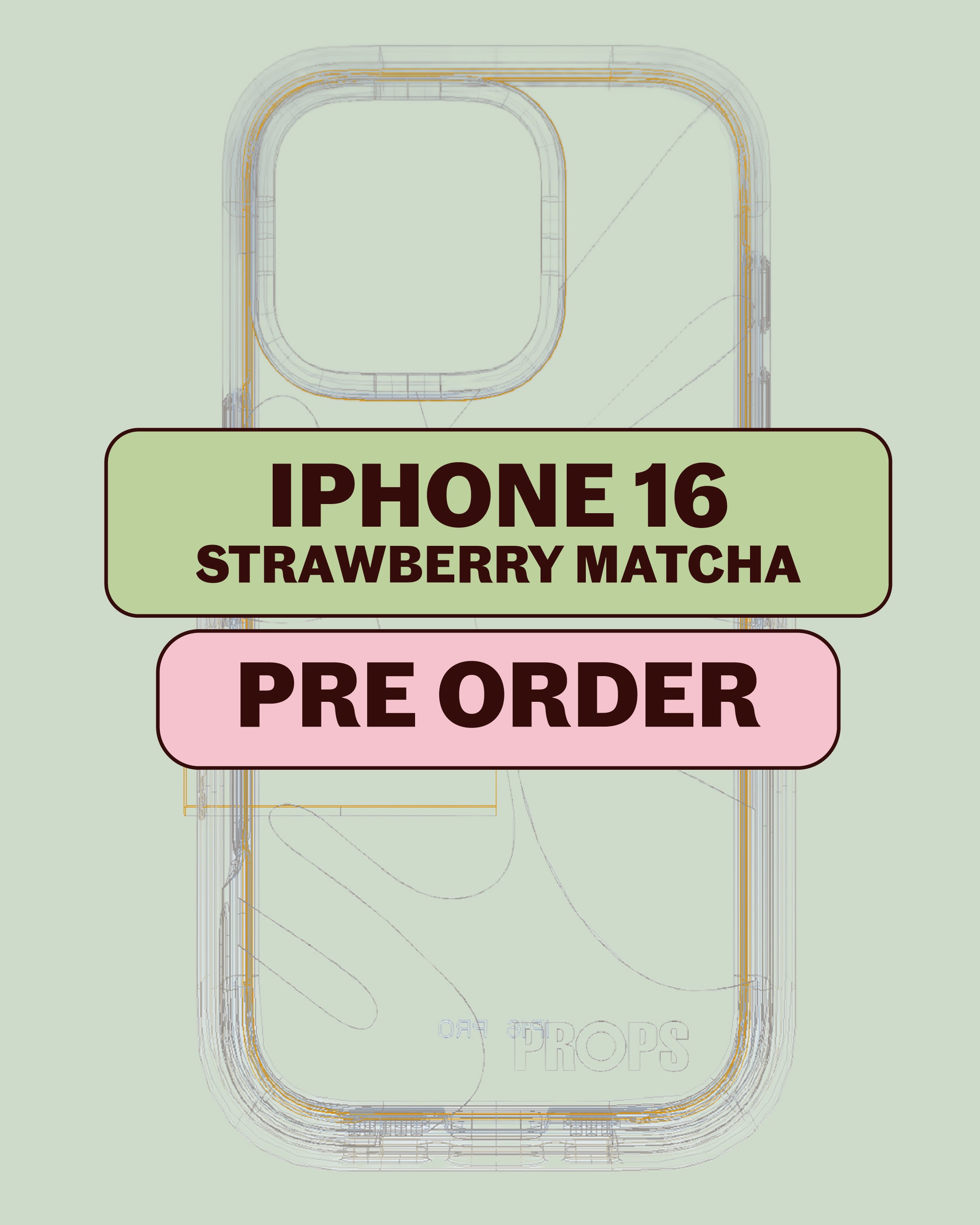 The Props iPhone 16 Case - Strawberry Matcha PRE ORDER